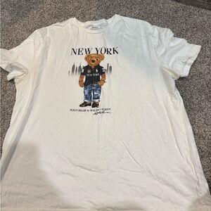 Ralph Lauren White New York Polo Bear Men's Tee